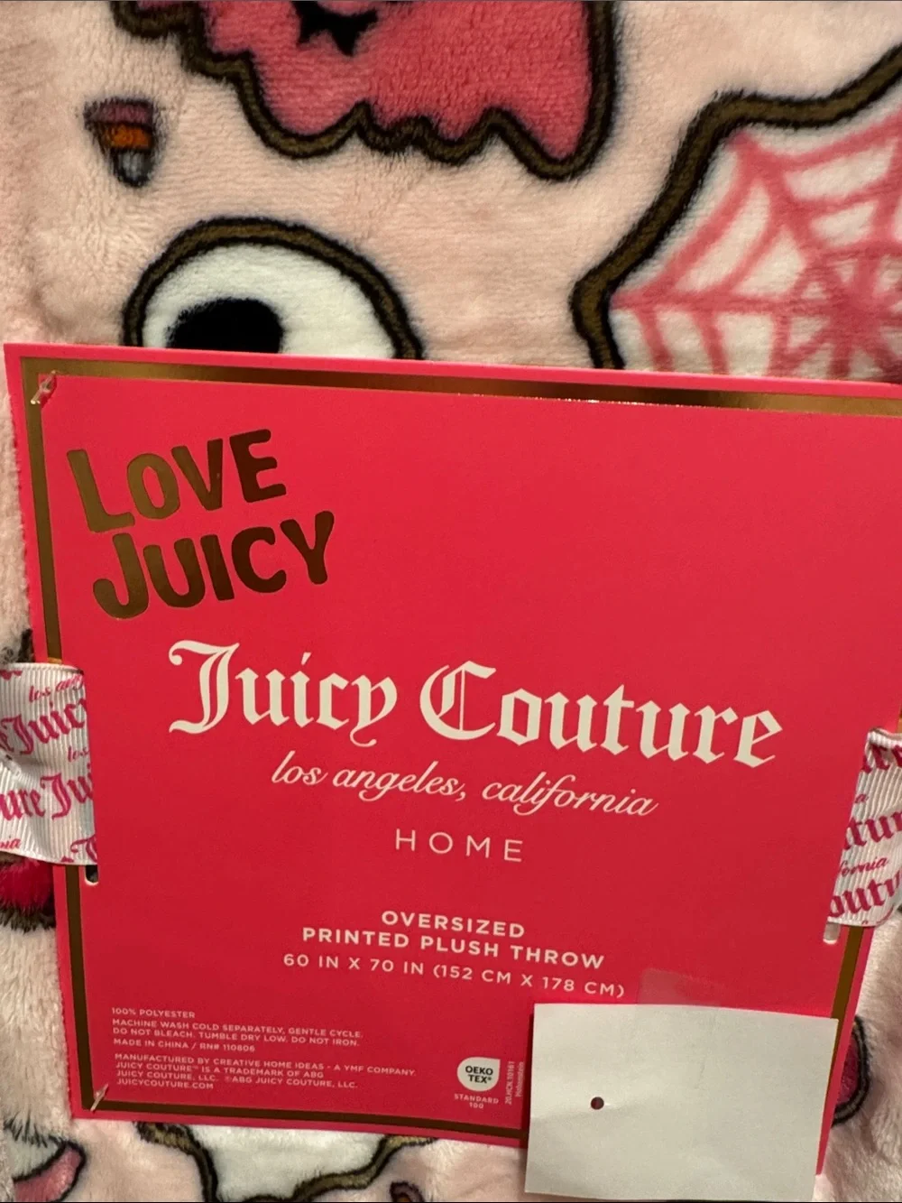 Juicy Couture Pink Halloween Throw Blanket